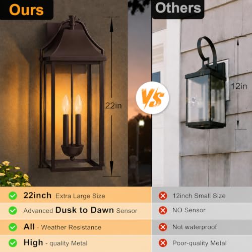 22IN Dusk to Dawn Outdoor Light Fixture