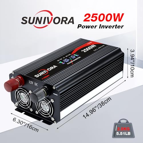 2500 Watt Power Inverter 12V to 110V