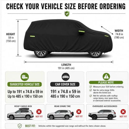 Car Cover for SUV Waterproof All Weather Outdoor Full Cover