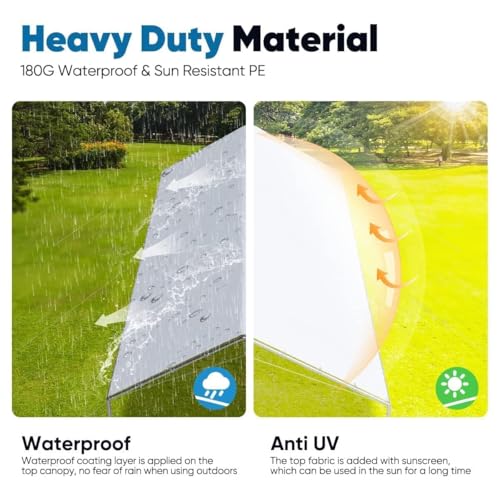 10x20 ft Heavy Duty Car Canopy Galvanized Frame Carport Outdoor Party Tent Boat Shelter with 3 Reinforced Steel Cables (200 Sq Ft)
