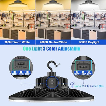 9Pack UFO LED Low Bay Light 4000K 80W 100W 150W 21 (9 Count)