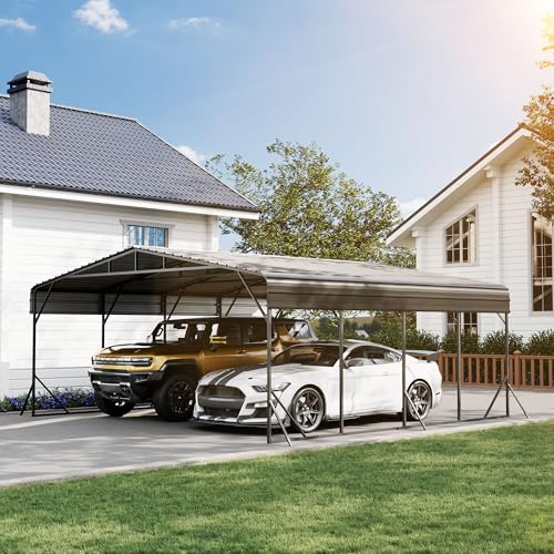 20'x20' Carport with Galvanized Steel Roof