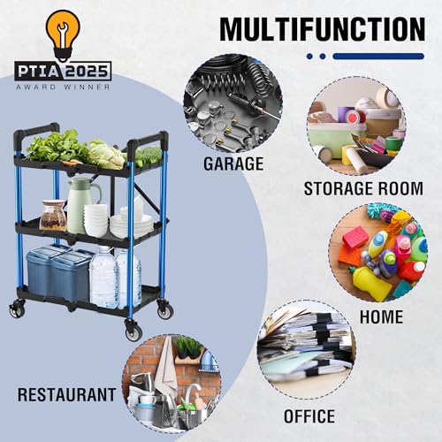 3 Tier Collapsible Utility Cart