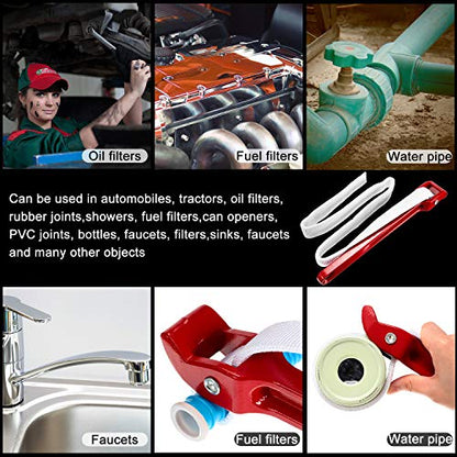 12 Inch Strap Wrench Adjustable Pipe Nylon Plumbing Strap Wrench Oil Filter Jar Opener Handle Belt Anti