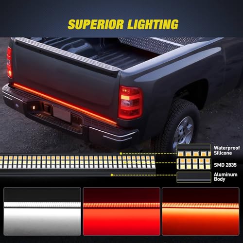 Truck Tailgate Light 48" Aluminum Frame Triple Row 780 LED Strip