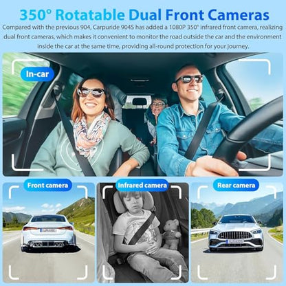 W903S CarPlay Android Auto Screen with 3 Channel Dash Cam