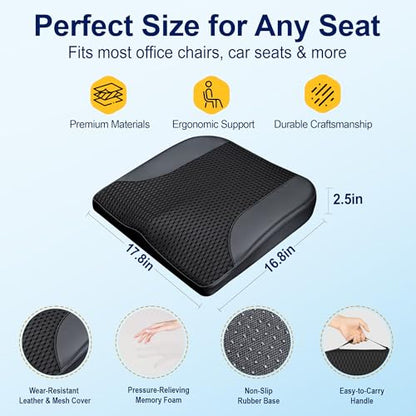 Memory Foam Car Seat Cushion for Driving Comfort and Office Use