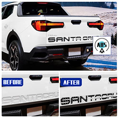 Tailgate Inserts Letters Compatible for 2022 2023 2024 2025 Santa Cruz 3D Raised & Strong Adhesive Decals Letters Rear Emblem Decal Sticker Compatible for Santa Cruz Accessories