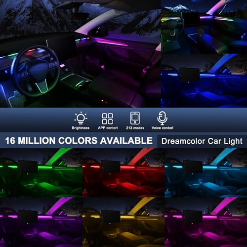 Dreamcolor Acrylic Interior Car LED Strip Light with Motion Sensor Switch