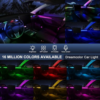 Dreamcolor Acrylic Interior Car LED Strip Light with Motion Sensor Switch