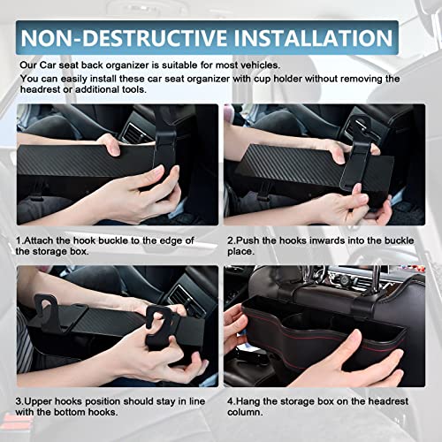 Backseat Car Organizer with Cup Holder &Headrest Hooks