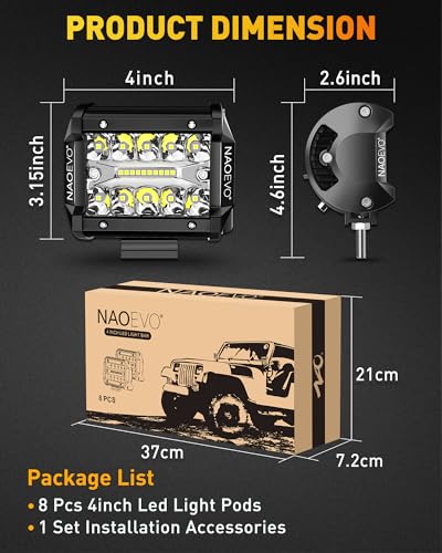 4 Inch LED Pod Lights (8 Count)