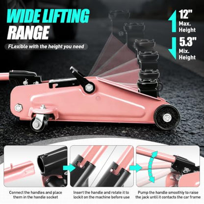 1.5 Ton Car Floor Jack Low Profile Hydraulic Trolley Service