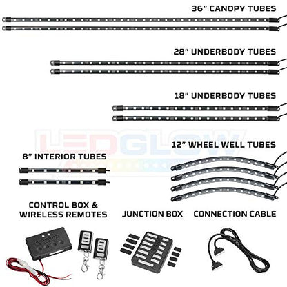 12pc Million Color LED Golf Cart Underglow Kit for 12V 4