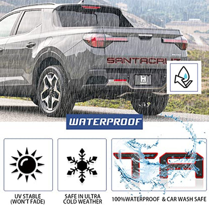 Tailgate Inserts Letters Compatible for 2022 2023 2024 2025 Santa Cruz 3D Raised & Strong Adhesive Decals Letters Rear Emblem Decal Sticker Compatible for Santa Cruz Accessories