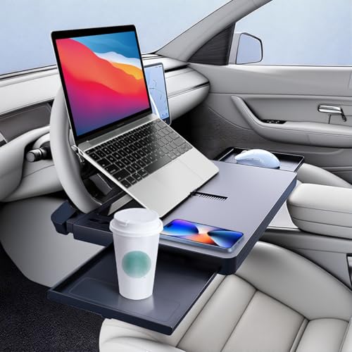 2 in 1 Large Steering Wheel Desk with Dual Slide