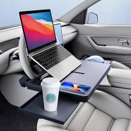 2 in 1 Large Steering Wheel Desk with Dual Slide