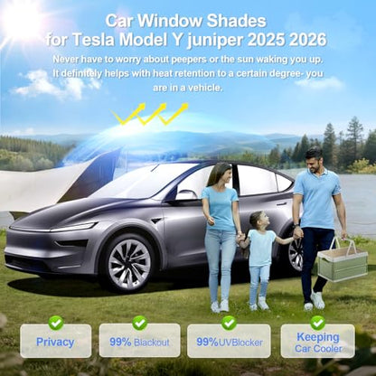 Car Window Shades for Tesla Model Y Juniper 2025 (3 Count)