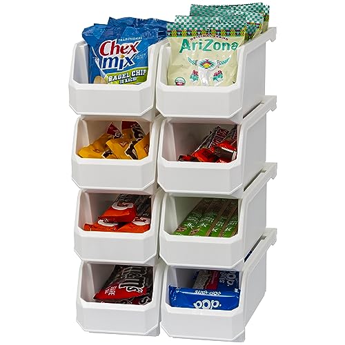 Medium Stackable Plastic Storage Bins (8 Count)