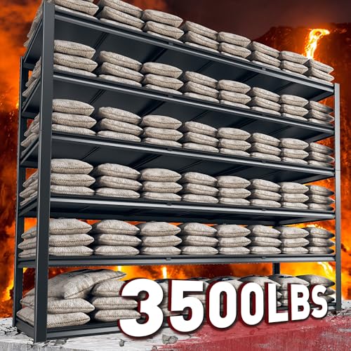 84“H Garage Shelving Heavy Duty Storage Shelves 3500 LBS Adjustable Metal Shelving Uints and Storage for Garage (2 Count)