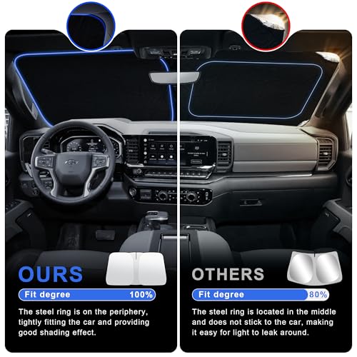 Foldable Front Windshield Sunshade fits Chevrolet Silverado 1500 2019