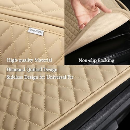 Pu Leather Car Seat Bottom Covers Protectors Include 1 Rear Bench Seat Cover Universal Fit 90% Vehicles