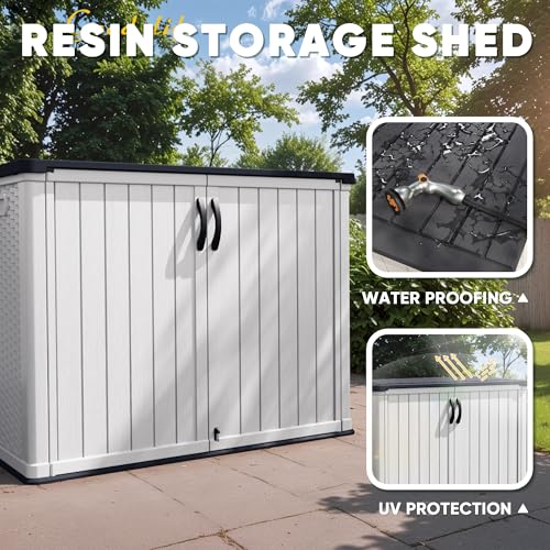 Outdoor Storage Cabinet 26 Cu Ft with Lockable Doors
