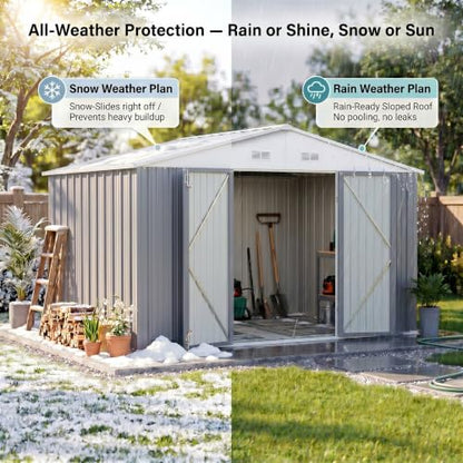 10x8 FT Outdoor Storage Shed with Floor Frame