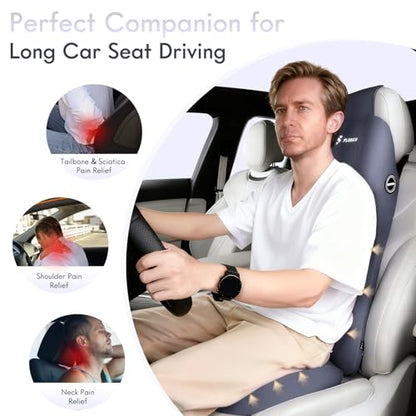 Memory Foam Ergonomic Car Seat Cushion with Lumbar Support Neck Pillow 2