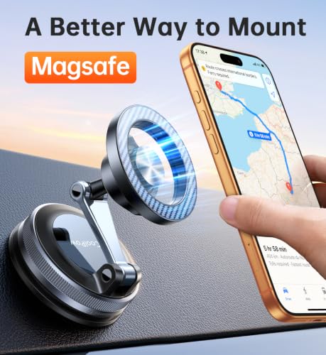 for MagSafe Car Mount【Windshield+Vent+Dash】Magnetic Phone Holder for Car Phone Holder Mount Cell Phone Holders for Your Car Accessories Suction Phone Mount for Car Truck Stand for iPhone 17 16