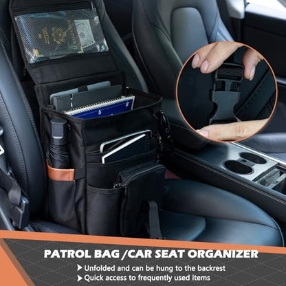 Car Seat Organizer with Lid and Laptop Compartment