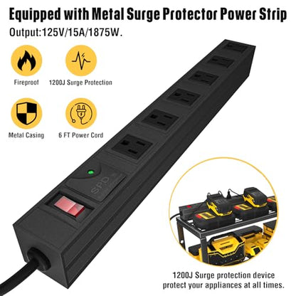 Heavy Duty Power Tool Organizer with Charging Station