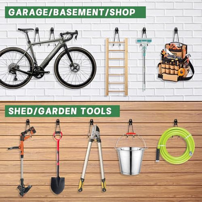 4 Piece Garage Hooks Wall Mount Storage Hanger with 4 Extension Cord Holder Organizer (8 Count)