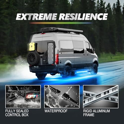 Aura Pro RGB Aluminum RV Underglow Lights with App & Remote Control (6 Count)