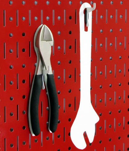 4 ft Metal Pegboard Standard Tool Storage Kit with Red Toolboard and White Accessories