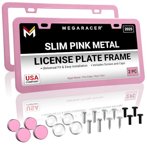 Premium Slim Princess Pink License Plate Frames