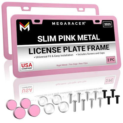 Premium Slim Princess Pink License Plate Frames