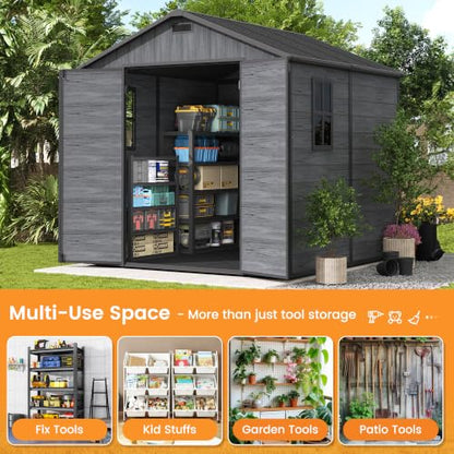 8x8 FT Resin Storage Shed