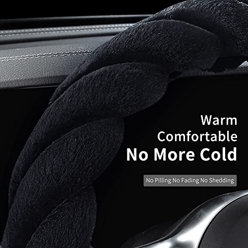 Luxury Fluffy Winter Car Steering Wheel Cover for Women Soft Warm Cute Auto Handle Cover for Jeep