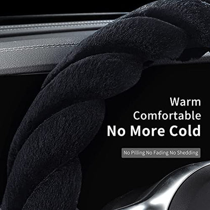Luxury Fluffy Winter Car Steering Wheel Cover for Women Soft Warm Cute Auto Handle Cover for Jeep