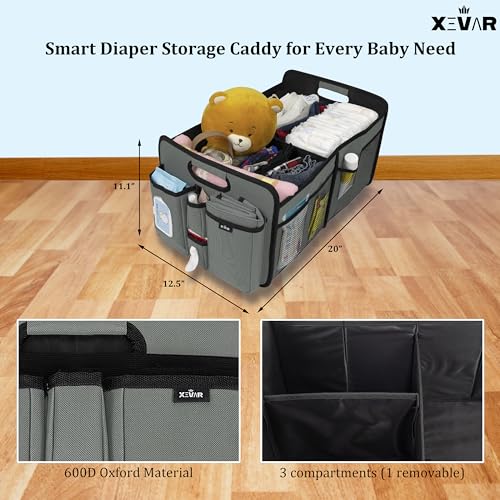 Baby Diaper Caddy Organizer with Changing Mat