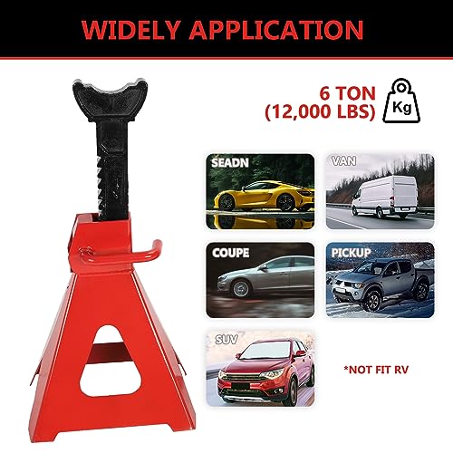 6 Ton (12,000 LBS) Automotive Jack Stands