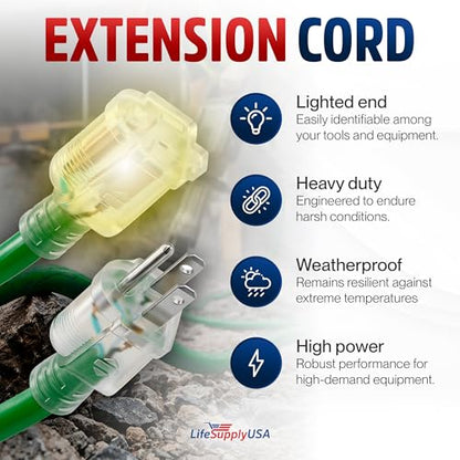 3ft Outdoor Indoor Extension Cord 14