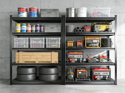 2set Storage Shelves Heavy Duty 5Tier Adjustable Metal Garage Shelving Unit Rack Metal Storage Shelf Heavy Duty Shelf for Heavy Tools and Equipment (5 Count)