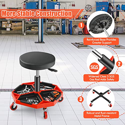 Adjustable Mechanic Rolling Stool
