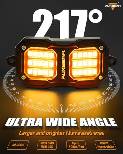 2 Pod RGB LED Rock Lights for Trucks UTV ATV Boat (2 Count)