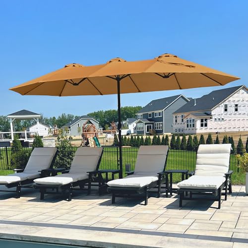15ft Large Outdoor Patio Umbrella with Base Included