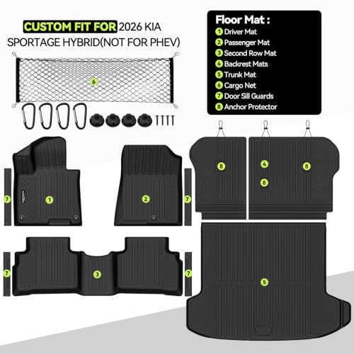 All Weather TPE Floor Mat Set for 2026 Kia Sportage Hybrid