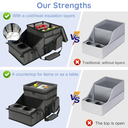 Car Front Back Seat Organizer with Cup Holder