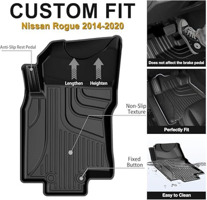 Floor Mats Set for Nissan Rogue 2014